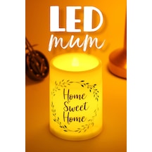 Çelenk Led Mum Bardak Tipi Pilli Dumansız Alevli Dekoratif Yapay Mum Işıldak Dekor Lambası 10 Cm