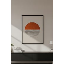 Huhuli Ahşap Siyah Çerçeveli Geometrik Desenli Tablo Huhu632