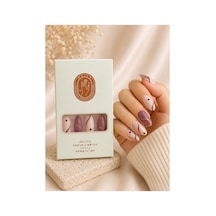 Zelüx - Kırmızı Renkli Kalpli - 24 Adet Yapıştırma Tırnak Sanatı Seti Nail Art
