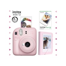 Fujifilm Instax Mini 12 Fotoğraf Makinesi + 10'lu Film + Mini Albüm Seti Pembe