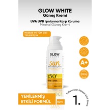 Glow White Hassas Ciltler için Mineral Güneş Kremi SPF50+ 50 ML