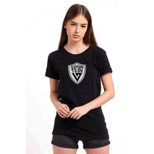 Seventeen Logo Baskılı Siyah Kadın Tshirt