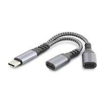 Type-c To 2 Type-c F Kablo Car Şarj 100w Siyah Gj-017