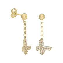Sallantılı Kelebek Küpe 717088 Gold Gümüş