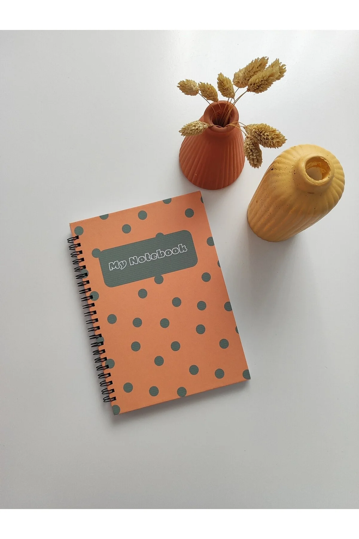 Çizgili Defter, Not Defteri, Okul Defteri Turuncu