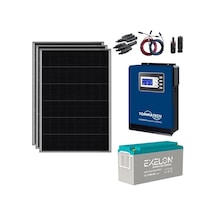 Güneş Enerjisi Bağ Evi Solar Paketi 1KVA İnverter 250W Güneş Paneli 150AH Jel Akü