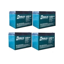 Orbus 12v 14amper 12v 14ah 4'lü Paket Deep Cycle - Derin Döngülü Elekrikli Bisiklet Akü E-bike Aküsü Ebatlar: 150x97x95