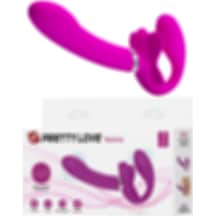Lilitu Shop Pretty Love USB Şarjlı Çift Taraflı Strapon Teknolojik G-Spot Vajinal Vibratör