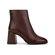 Tamer Tanca Kadın Hakiki Deri Taba Floter Topuklu Bot 1081 30 Bn Bot Sk24-25 K.taba Fltr Koyu Taba