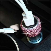 Createtech Yapımı Xınqıus Usb Süslemeleri Şarj Şarj Rhinestones Qc3.0 Kristal El Dekorları Cihazı Cihazı Çift Araç Araç Araba Araba 46406268 Ho