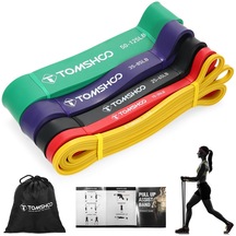 Tomshoo 4 Adet Yukarı Çekin Destek Bantları Seti Direnç Döngü Bantları Powerlifting Egzersiz Egzersiz Streç
