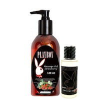 Playboy Aromaterapi Çilek Massage Oil 120 Ml + Çikolata Aromalı Massage Vücut Masaj Yağı 50 Ml