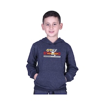 Fyk Kids Kapüşonlu Kanguru Cepli Stay Strong Baskılı Erkek Çocuk Sweatshirt Füme