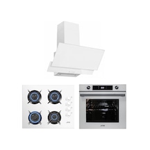 Afm Tech Ante FM3301 + FM7701 + FM2201 Turbo Dijital Beyaz Ankastre Set