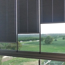 Katlanabilir Cam Balkon Plise Perdesi Antrasit Vidalı - Kancalı