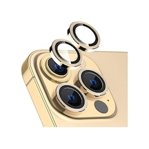 Apple Uyumlu iPhone 14 Pro Mercek Lens Kamera Koruyucu GOLD