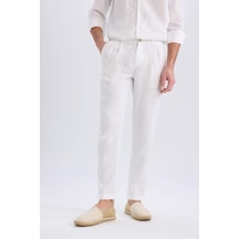 DeFacto %100 Keten Normal Kesim Crop Duble Paça Yazlık Beyaz Kumaş Pantolon C1826AX25SMWT32 DeFacto %100 Keten Normal Kesim Crop Duble Paça Yazlık Beyaz Kumaş Pantolon C1826AX25SMWT32
