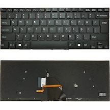 Sony Uyumlu Vaio Svf1421acxb, Svf1421acxw Klavye Led Işıklı Siyah Tr