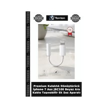 Premium Kulaklık DönüştürücüApple iPhone Uyumlu 7 Aux Jbc100 Beyaz Ara Kablo Taşınabilir Ek Ses Aparatı