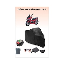 Siyah Sym Jet X 125 Için Arka Çanta Ve Kilit Uyumlu Motosiklet Branda, Güvenli