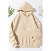 Uyguntarz Unisex Uzay Temalı Sweatshirt Bej