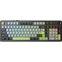 Aula F99 Pro 3 Modlu Rgb Hot Swap Mekanik Graywood V3 Switch Kablosuz Makrolu Gaming Klavye Yeşil