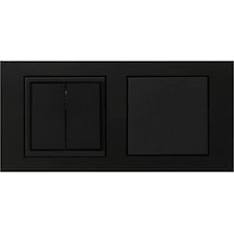 Ovivo Grano Siyah Anahtar Komütatör Ikili Anahtar 2'li Set / Paket