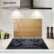 Decorita Cam Ocak Arkası Retro Ahşap Görünümlü | 40cm X 60cm