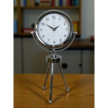 River World Masa Saati 3 Ayaklı Metal Classic Modern Krom Çok Renkli