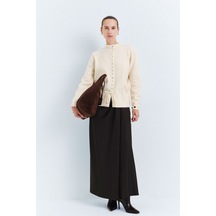 Defacto Regular Fit Drape Detaylı Normal Bel Maxi Etek I7384ax26wnbn338 Kahve-bn338