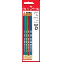 Faber-Castell Blister 8'li Silgili Kurşun Kalem,HB Uç, Ergonomik Tasarım, Dayanıklı ve Silgili