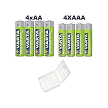 Varta 56706 Ready2USE 2100 mAh AA Kalem Pil 4'lü + Varta 800 mAh AAA Şarjlı Pil + Pil Kutusu