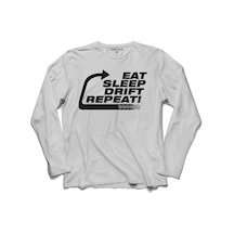 Eat Sleep Drıft Repeat Race Sport Motospor Uzun Kollu Tişört (518425583)