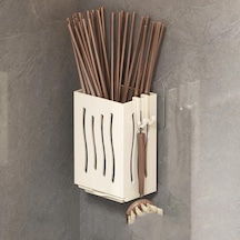 Beyaz Mutfak Eşyası Rafı-çok Fonksiyonlu Drenaj Çubuk Tutucu, Duvara Monte Veya Bağımsız Çatal Saklama Kutusu, Plastik