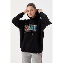 No Fear Kadın Sweatshirt Oversize Kapüşonlu Siyah 72476 001