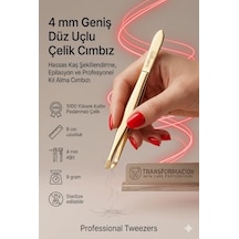 4 Mm Geniş Düz Uçlu Çelik Cımbız - Hassas Kaş Şekillendirme, Epilasyon Ve Profesyonel Kıl Alma Cımbızı Solingen Professional 721184