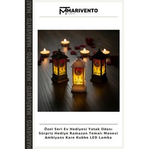 Özel Seri Ev Hediyesi Yatak Odası Sürpriz Hediye Ramazan Temalı Manevi Ambiyans Kare Kubbe Led Lamba Çok Renkli