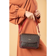 Just Polo Kadın Iki Askılı 3 Bölmeli Omuz Ve Çapraz Çantası Kombin 02185-mh Kahve Kırmızı 16274425