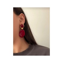 Lunarie Vintage Mürdüm Bordo Büyük Damla Küpe