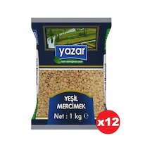 Yazar Yeşil Mercimek 12 x 1 KG