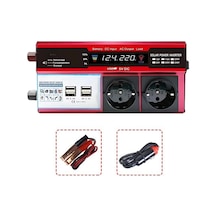 12v 2000w Modifiye Sinus İnverter Araç Ve Güneş Enerjisi Uyumlu, Çift Usb, Çift Priz Ve Çakmaklık