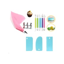 Profesyonel Pasta Süsleme Seti,18 Parça, Renkli Dekorasyon Marzipan Set Kalemi, Krema Sıkma Torbası, Spatula, Hamur Şekillendirici,pasta Süsleme Araçları Trapez Spatula Pasta Aksesuarı Pasta Kiti Altın - Beyaz