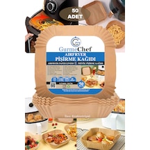 Gurme Chef Airfryer Pişirme Kağıdı Gıda Sınıfı Kare 50'li 16 Cm