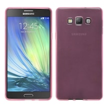 Samsung Galaxy A7 (A700) Kılıf Soft Silikon Şeffaf-Pembe Arka Kap