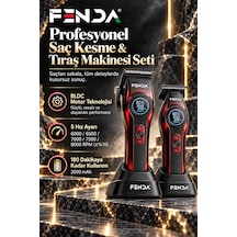 Fenda Profesyonel Şarjlı Bldc Motor 8000 Rpm 2'li Tıraş Makinesi Seti Kırmızı
