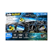 20 Gr 5 5 Cm Titreşimli Vıb At Çek Yemi Mavi Gümüş Renkli Metal Gövdeli 3d Gözlü Keskin Üçlü