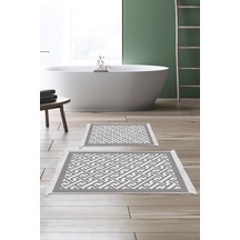Eko Trend Djt 2 Li Yıkanabilir Kaymaz Taban Banyo Paspas Klozet Takımı 769 Modern Gri 60 X 100 - 50 X 60