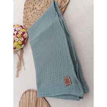 4 Kat Müslin Bebek Battaniyesi 80x90cm Çok Amaçlı Örtü Battaniye Havlu Yenidoğan Hediyelik Mint