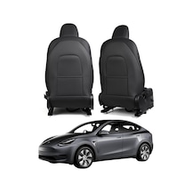 Tesla Model Y - Model 3 Ön Koltuk Arkası Koruyucu Kaplama - Sağ + Sol - 2 Adet - Siyah