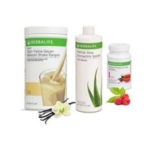 Herbalife Shake Vanilya 550 Gr + Aloe 473 Ml + Ahududu Çay 50 Gr Aloe Set